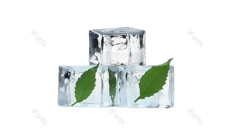 清新图片,白色背景元素,冰块PNG,植物免抠素材